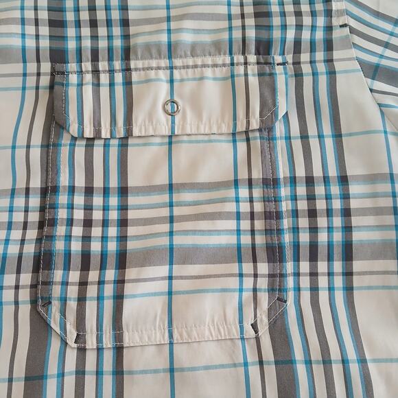 Patagonia Snap Down Shirt Men's XL Gray Blue Multi-Check Casual Short Sleeve - Picture 5 of 11